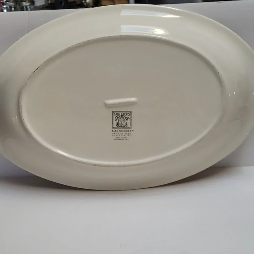 VTG Tabletops Gallery Tara Bouquet 18” Floral Serving Platter Hand Painted